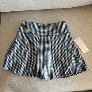 Yogo Front Pleated Gingham Athletic Skort Navy blue/white